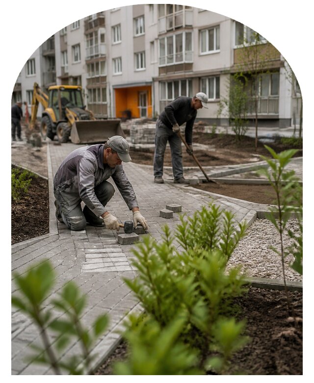 Благоустройство двора многоквартирного дома в Чите